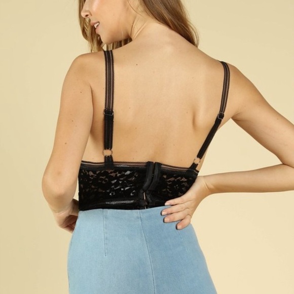 Eboni Black Velvet Lace Bodysuit - Picture 3 of 3